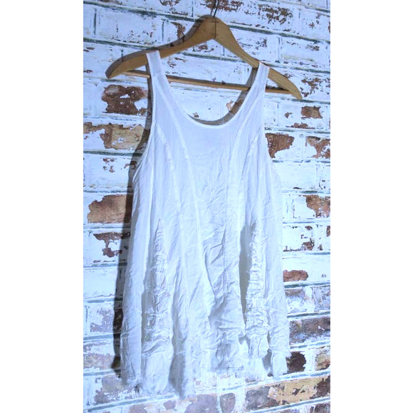 Free People Intimately Ruffled Up Side Detail Flowing Swing Slip Tank Top - Picture 3 of 9